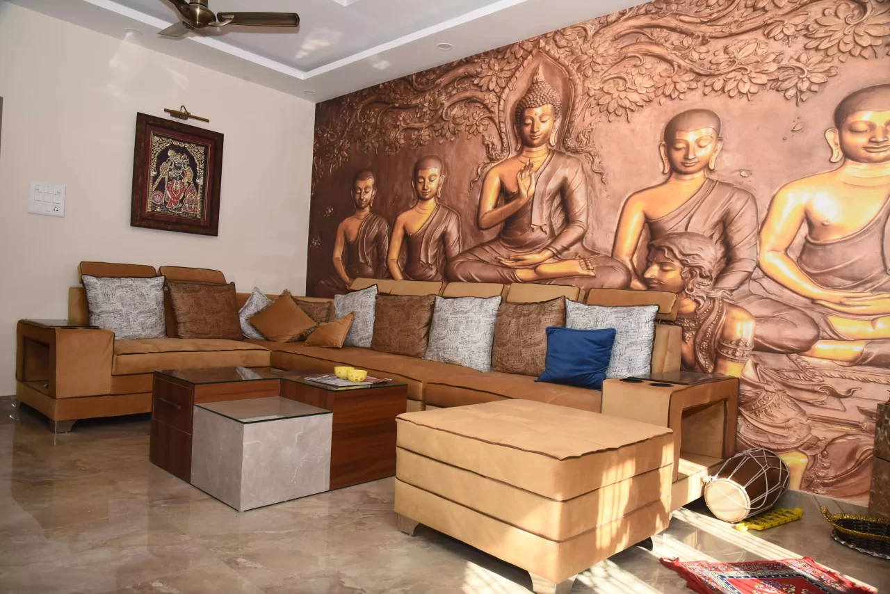Living room interior design project in Khurram Nagar Lucknow by Decoruss 